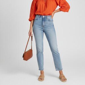 Reformation Liza Ultra High Rise Slim Straight Jeans Malta Blue Women's Size 24